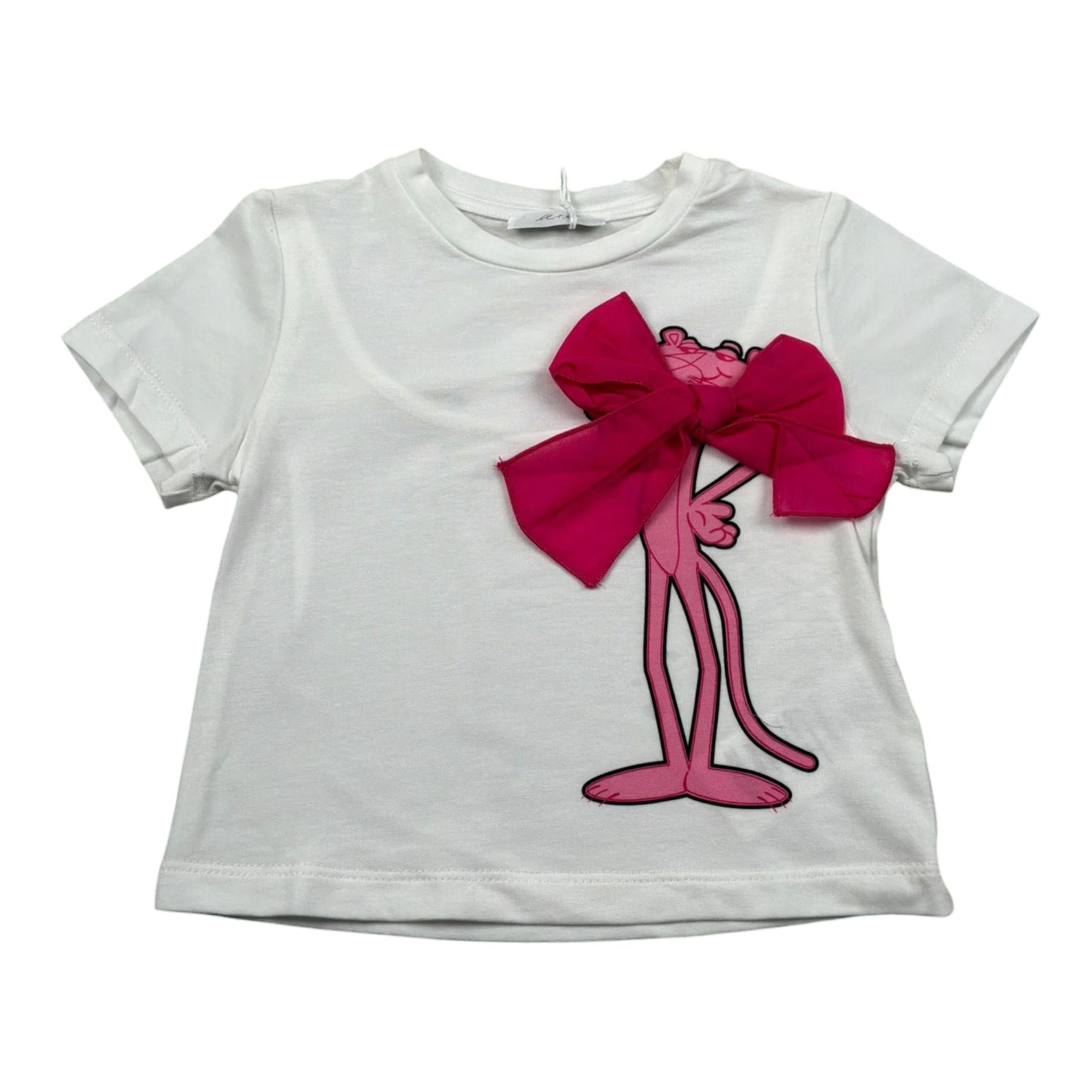 M+E' T-Shirt Girocollo Tinta Unita con Stampa per Bambina UE1389J BIANCO M+E' 
