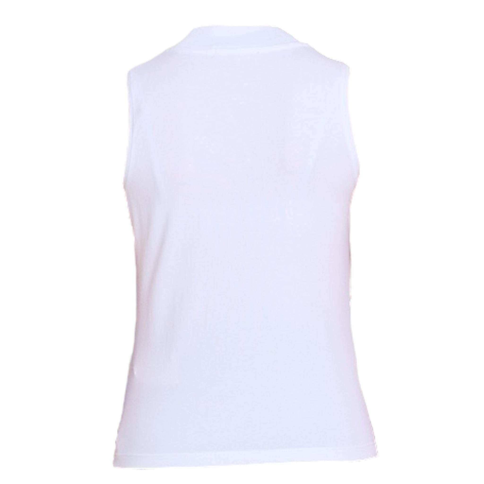 Calvin Klein Canotta Tinta Unita Giromanica con Stampa per Bambina IG0IG02486 BIANCO CALVIN KLEIN 