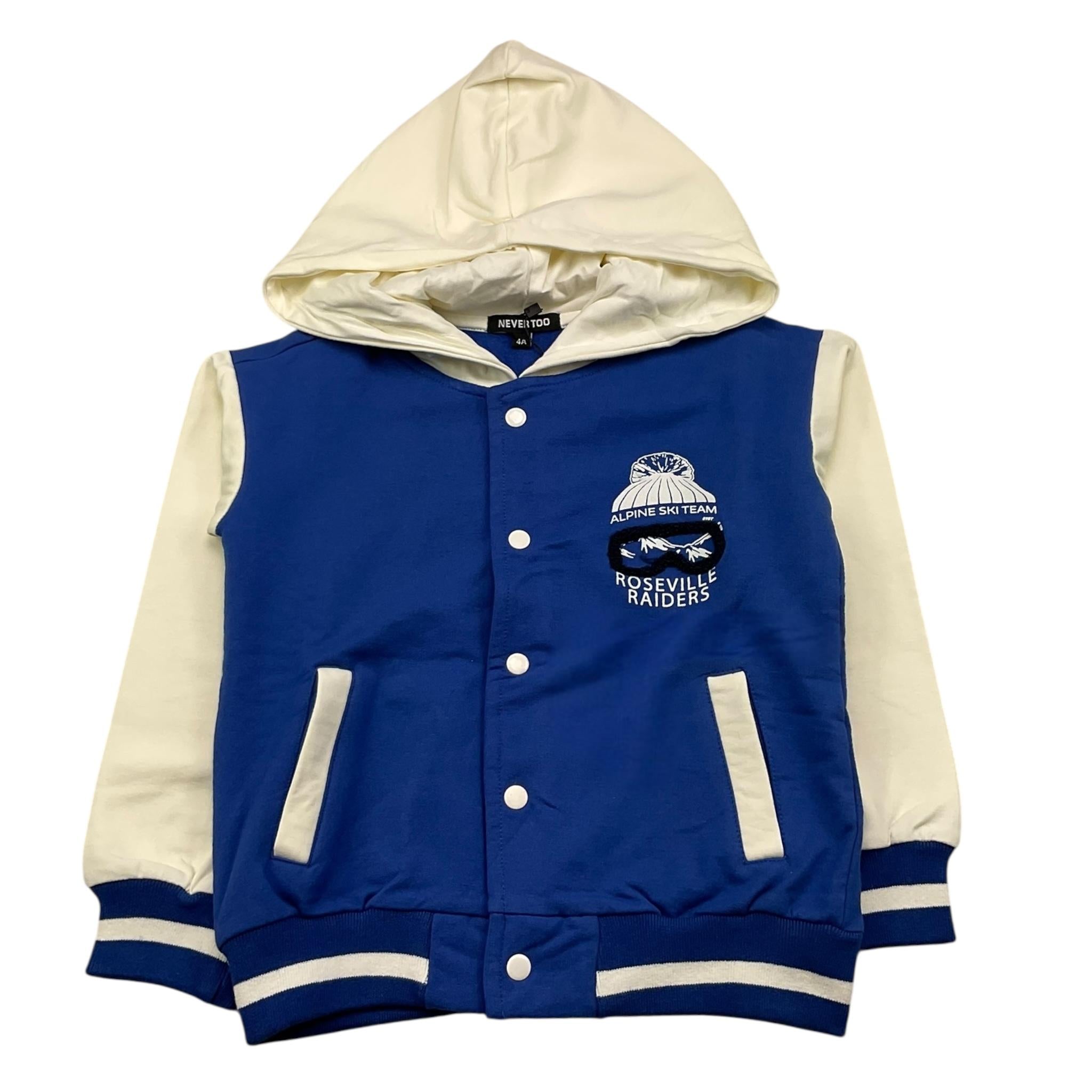 DANIELE ALESSANDRINI felpa cn bottoni con maniche e cappuccio in contrasto Blu per Bambino NT2169B BLU DANIELE ALESSANDRINI 