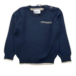 TRUSSARDI maglia girocollo tinta unita con stampa logo Blu per Neonato TIA24004MAX BLU TRUSSARDI 