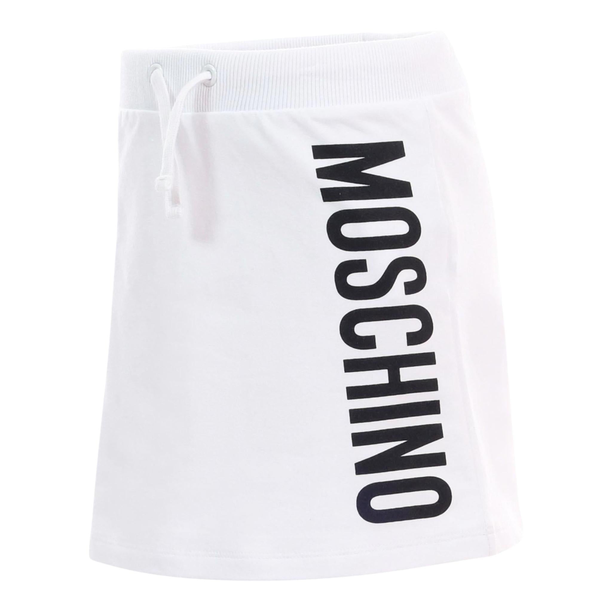 Moschino Gonna Tinta Unita con Stampa Logo per Bambina HDJ03S BIANCO MOSCHINO 