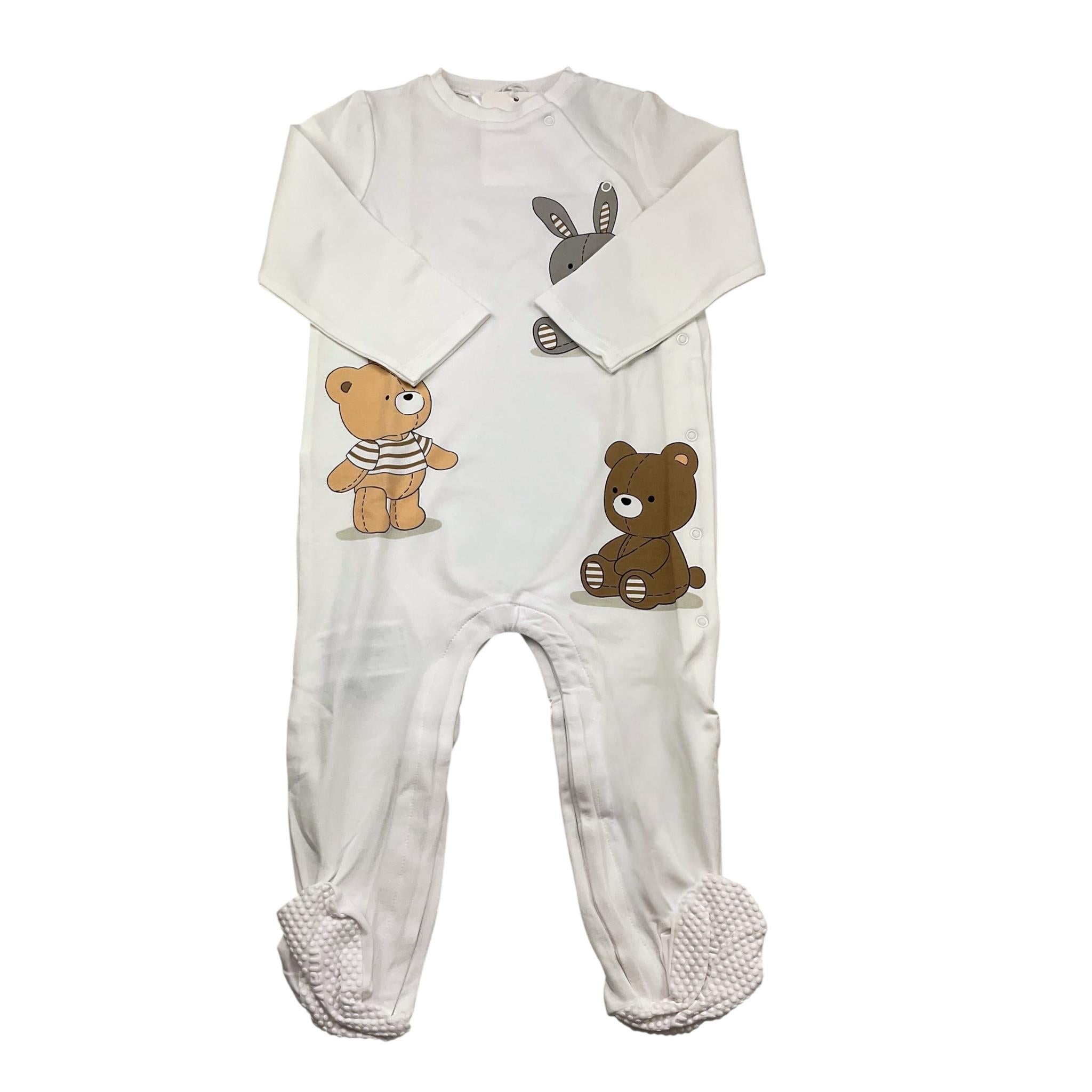 Mayoral Tutina Manica Lunga Tinta Unita con Stampa Orsi per Neonato TTMM BIANCO MAYORAL 