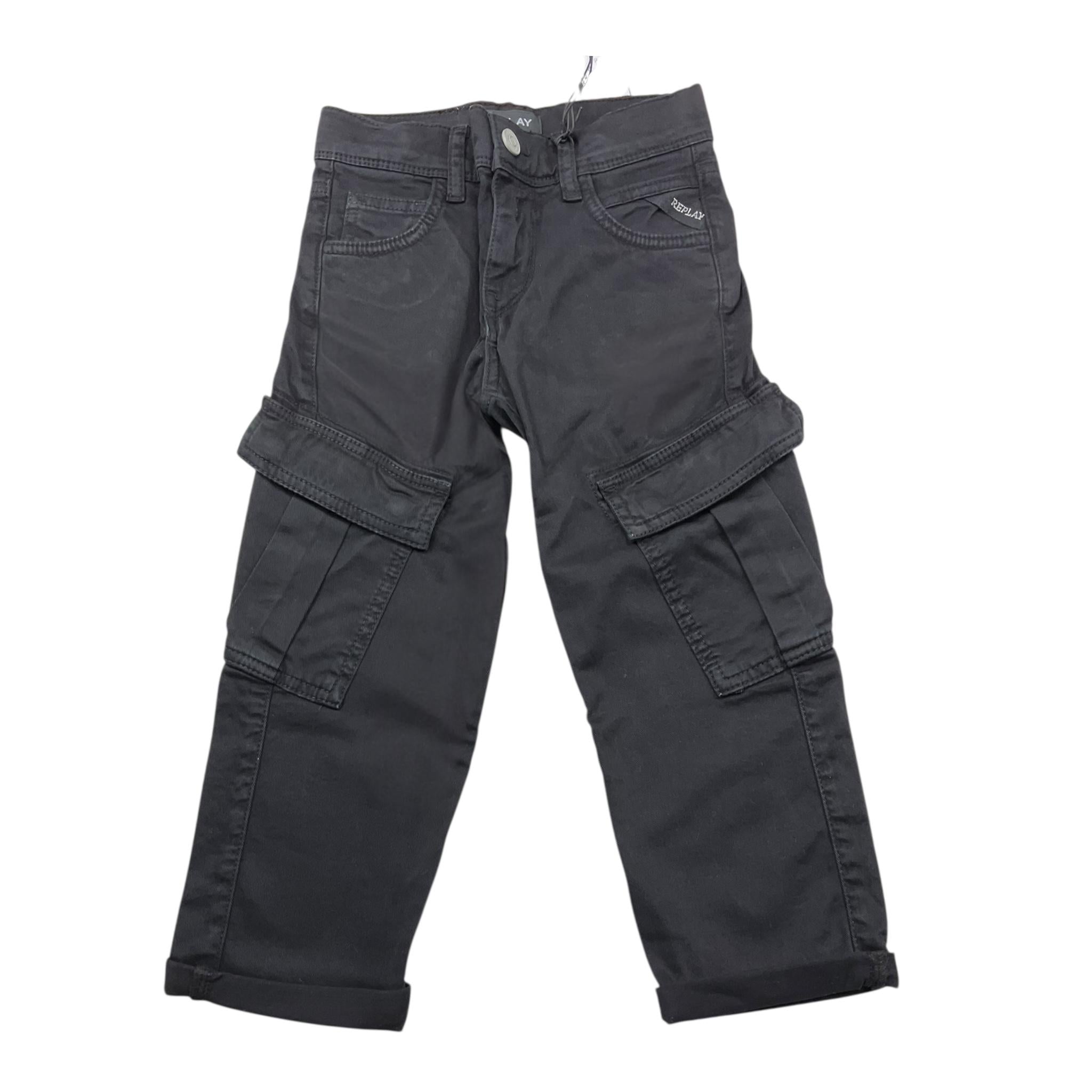 REPLAY jeans tinta unita con tasconi Nero per Bambino SB9047 NERO REPLAY 