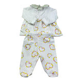 Le Bebe Completo 2 Pezzi Shirt-Ghettina Tinta Unita per Neonata LBG6230 BIANCO LE BEBE 