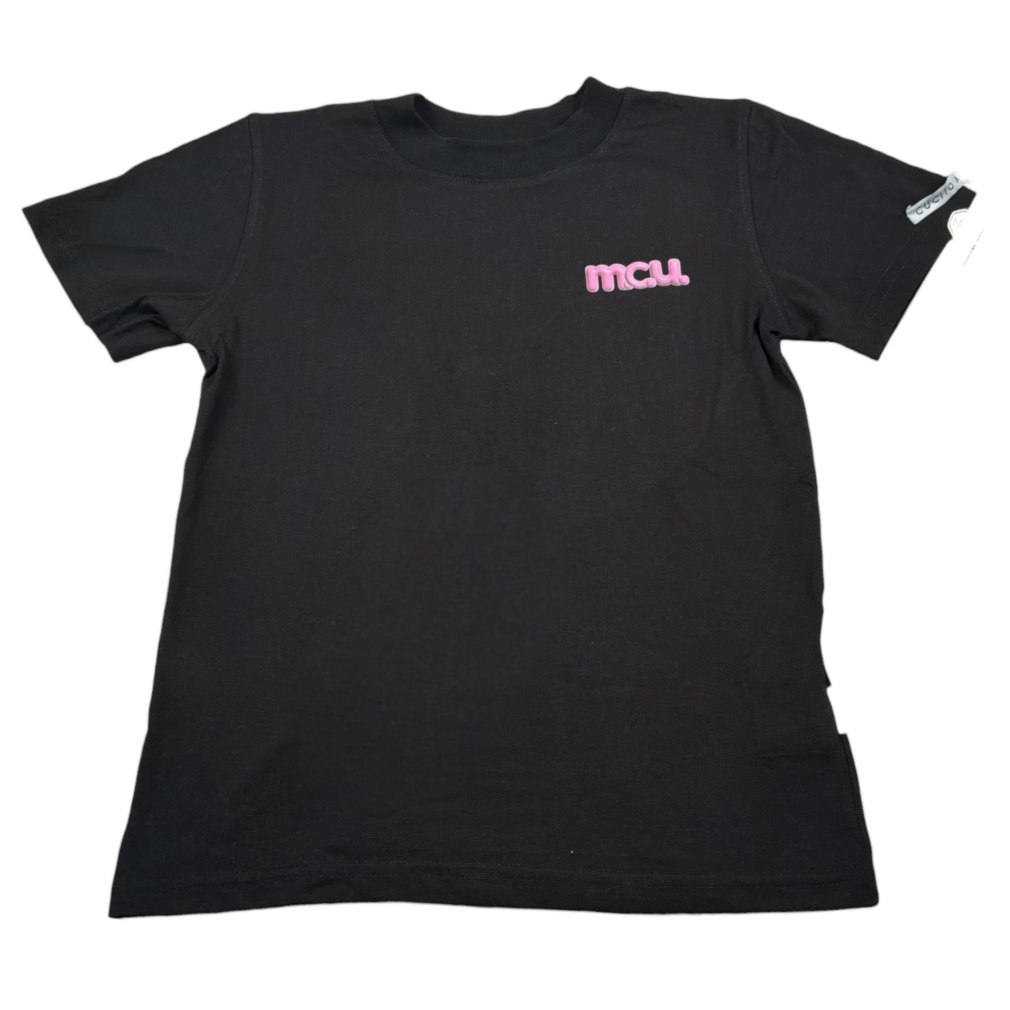Mcu T-Shirt Girocollo tinta unita con Stampa Nero per Bambina MCU0126 NERO MCU 