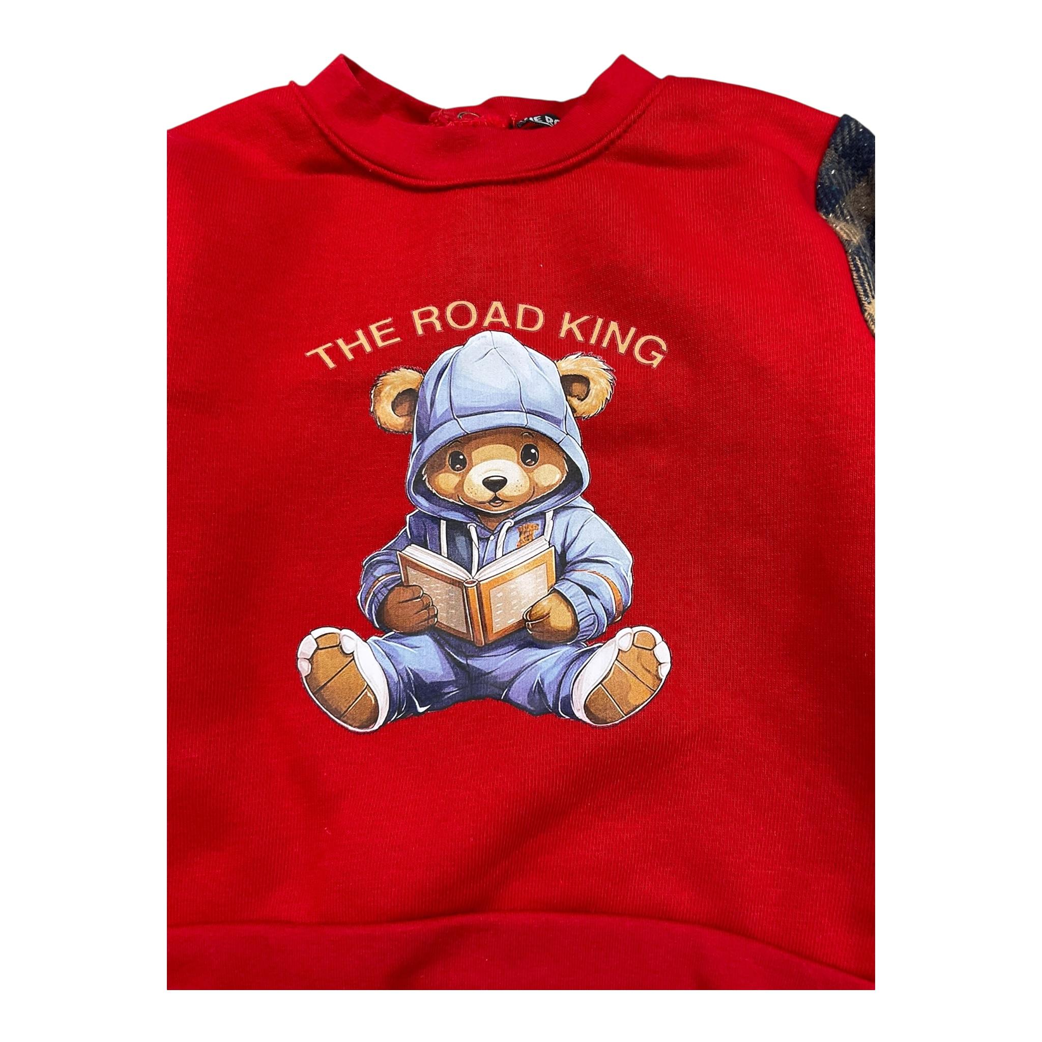THE ROAD KING completo 2pz bicolore felpa-pantalone Rosso per Neonato K032 ROSSO THE ROAD KING 