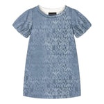 Emporio Armani Abito Manica Lunga Girocollo Tinta Unita con Lgo per Bambina 3D3A06 BLU EMPORIO ARMANI 