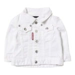 Dsquared2 Giubbino Tinta Unita In Denim per Neonato DQ041G BIANCO DSQUARED2 