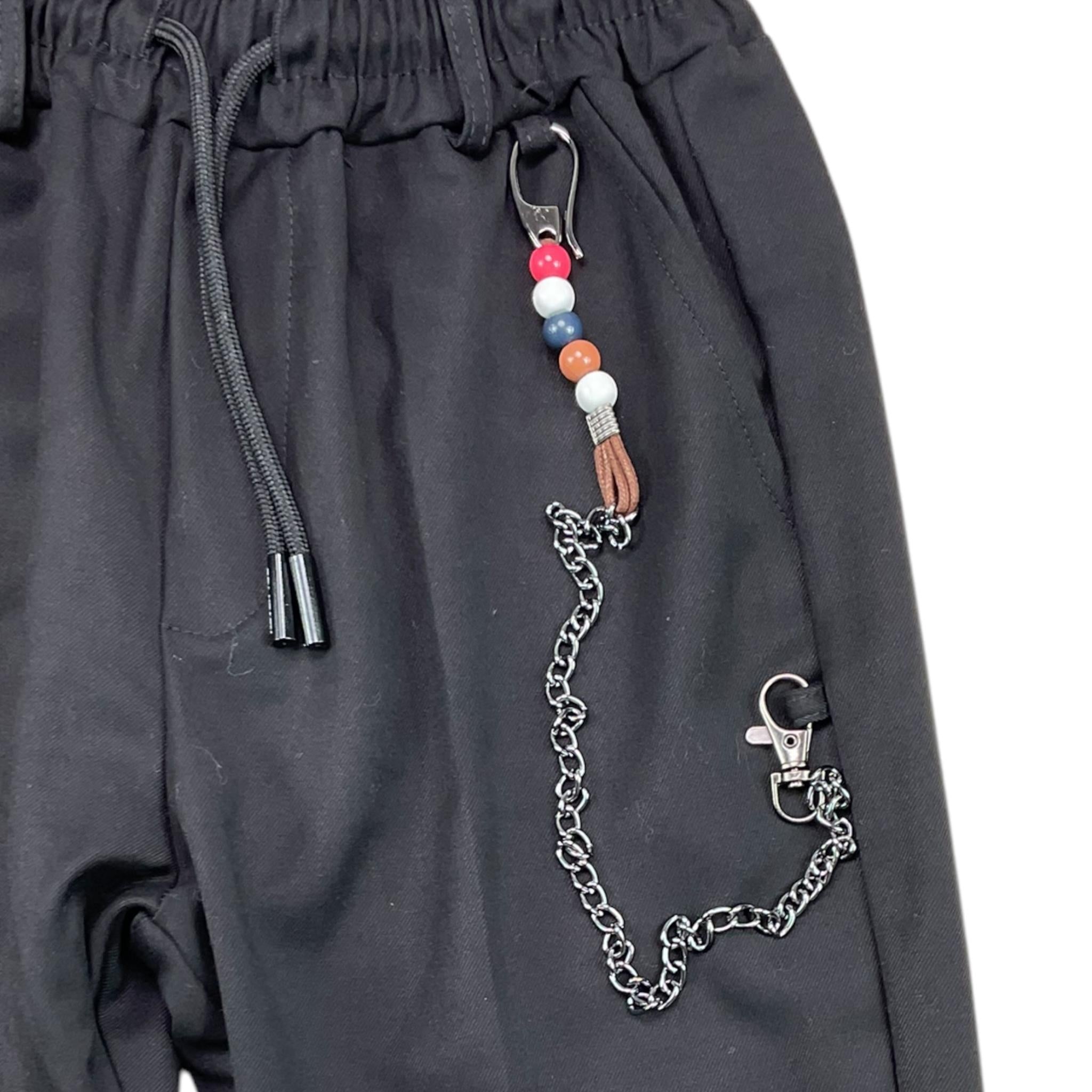 NEVER TOO pantalone tinta unita con elastico in vita Nero per Bambino NT2203B NERO NEVER TOO 