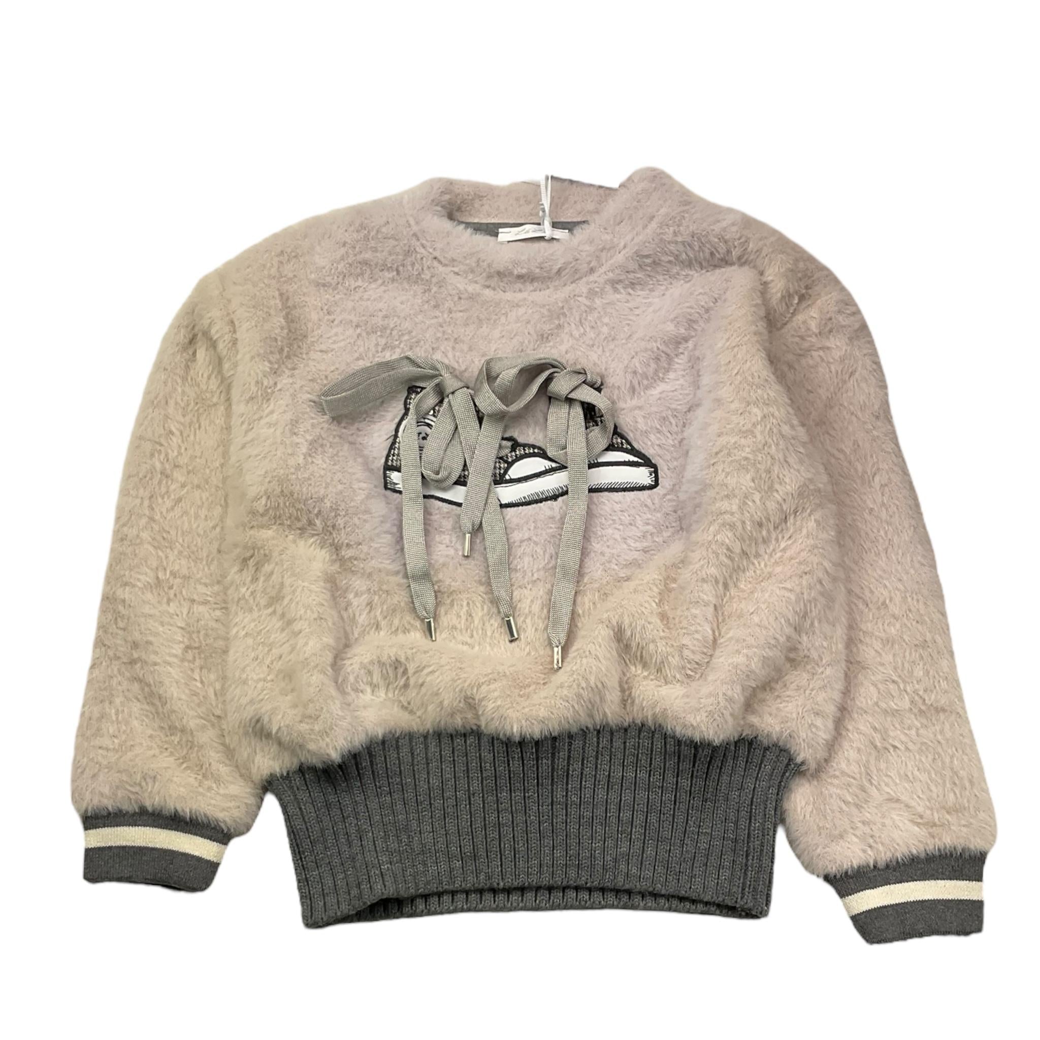 LU LU BY MISS GRANT felpa tinta unita con stampa Beige per Bambina LL3344 BEIGE LU LU BY MISS GRANT 