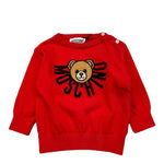 MOSCHINO maglia girocollo tinta unita con logo Rosso per Neonato M7W00J ROSSO MOSCHINO 