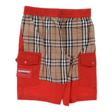 Burberry Bermuda einfarbig mit rotem Muster für Jungen