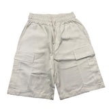 Never Too – Einfarbige Bermuda-Shorts mit elastischem Bund in Weiß für Jungen