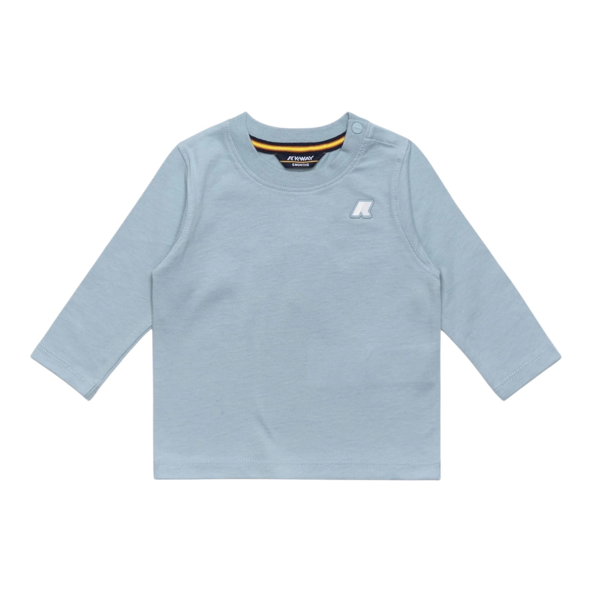 K-WAY shirt girocollo tinta unita con logo Azzurro per Neonato K6123WWXXX AZZURRO K-WAY 