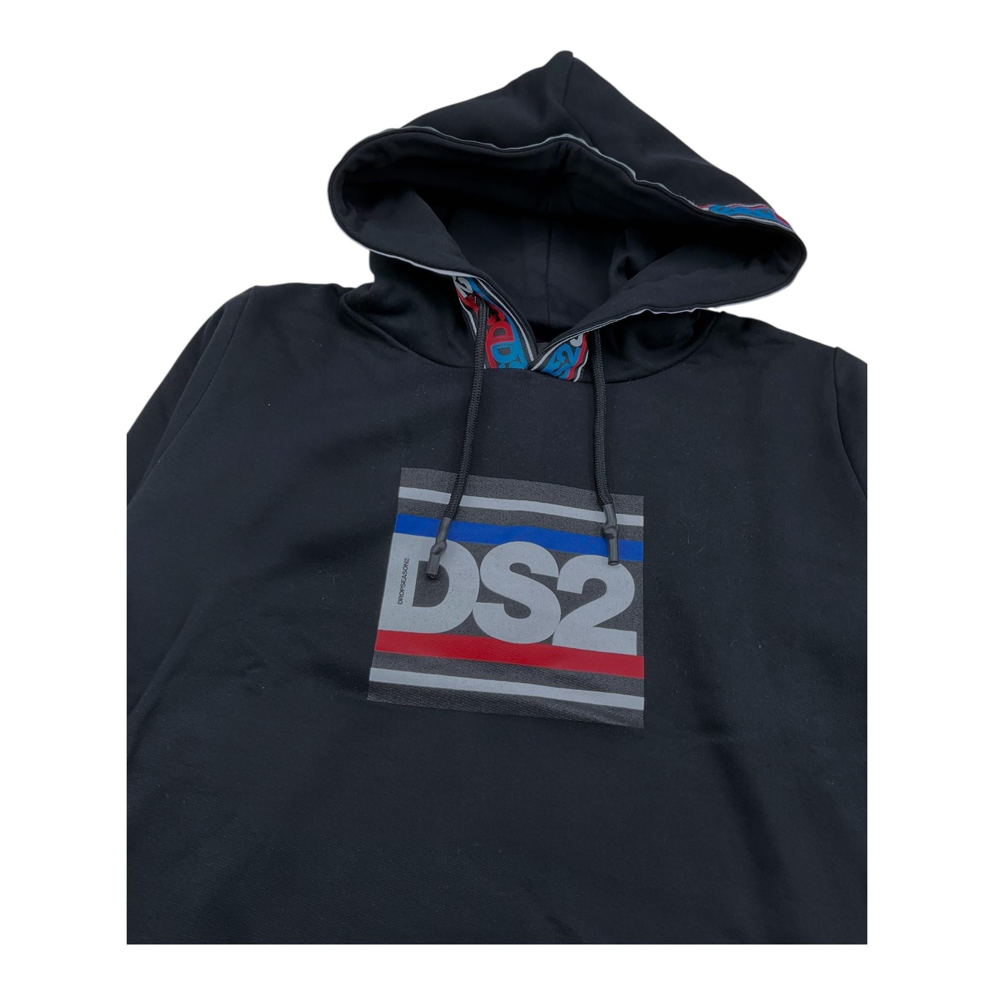 DROPSEASON2 felpa chiusa con cappuccio tinta unita con profili maniche logate Nero per Bambino FW242K42 NERO DROPSEASON2 