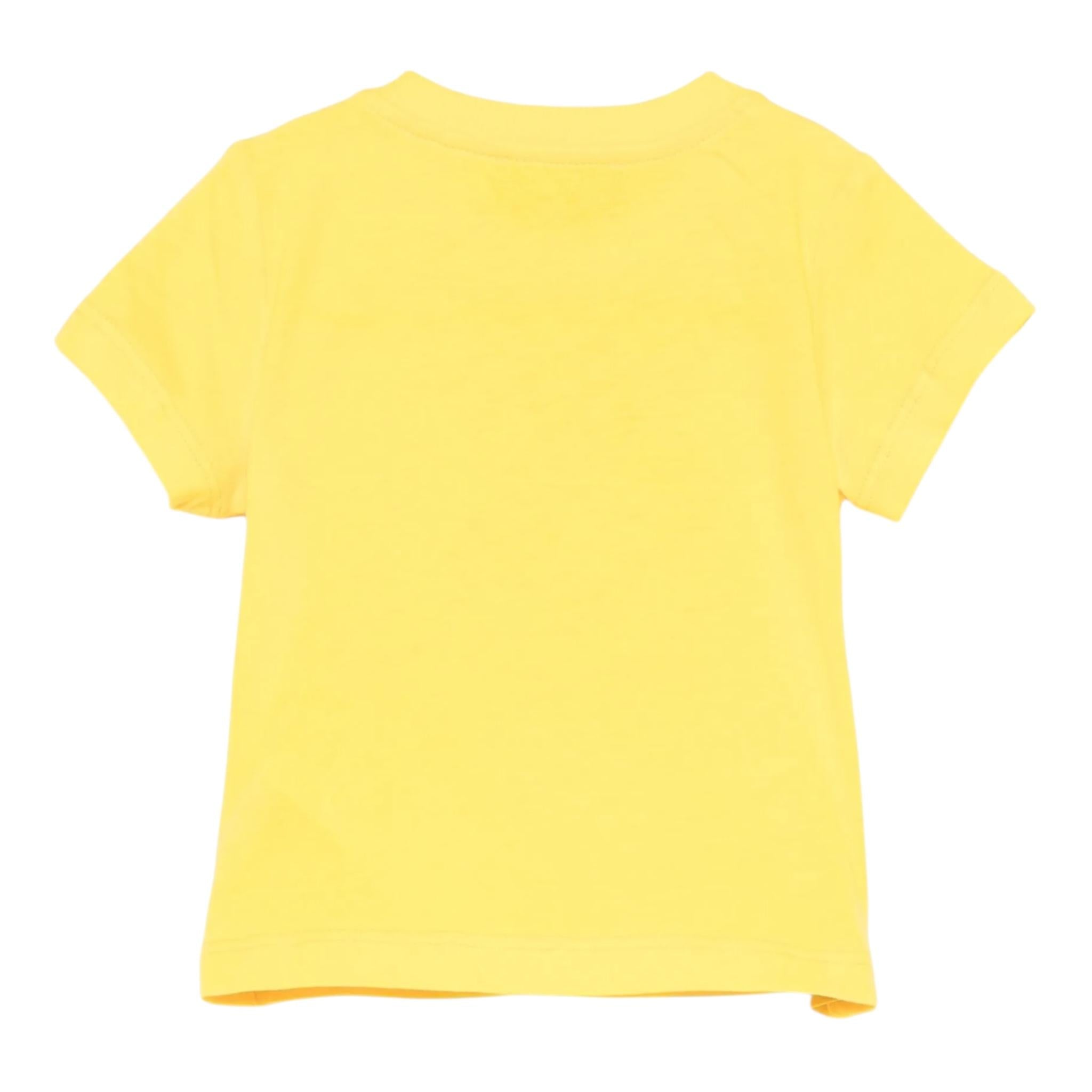 Moschino T-Shirt Girocollo Tinta Unita con Orso per Neonato MNM047XX GIALLO MOSCHINO 