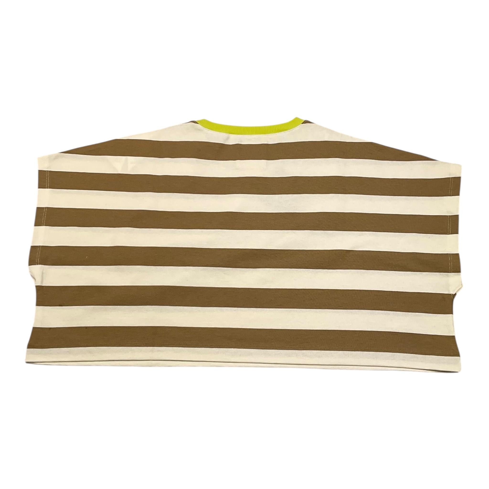 Dou Dou T-Shirt Girocollo Bicolore con Fantasia A Righe per Bambina DW8A21 BIANCO/BEIGE DOU DOU 