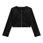 Guess Giubbino In Ecopelle Modello Crop con Zip per Bambina J4RL06WE8D0 NERO GUESS 