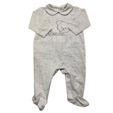 NANAN tutina manica lunga tinta unita cn ricami Grigio per Neonato AI2300803GR GRIGIO NANAN 