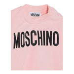 MOSCHINO felpa chiusa girocollo tinta unita con stampa logo Rosa per Neonata MUF05O ROSA MOSCHINO 