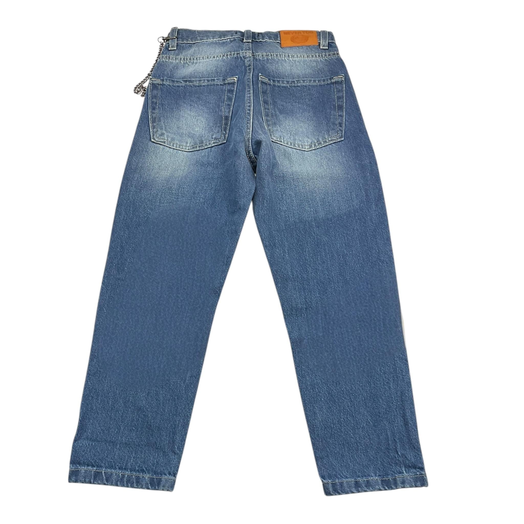 NEVER TOO jeans tinta unita con girovita regolabile Azzurro per Bambino NT1528R AZZURRO NEVER TOO 