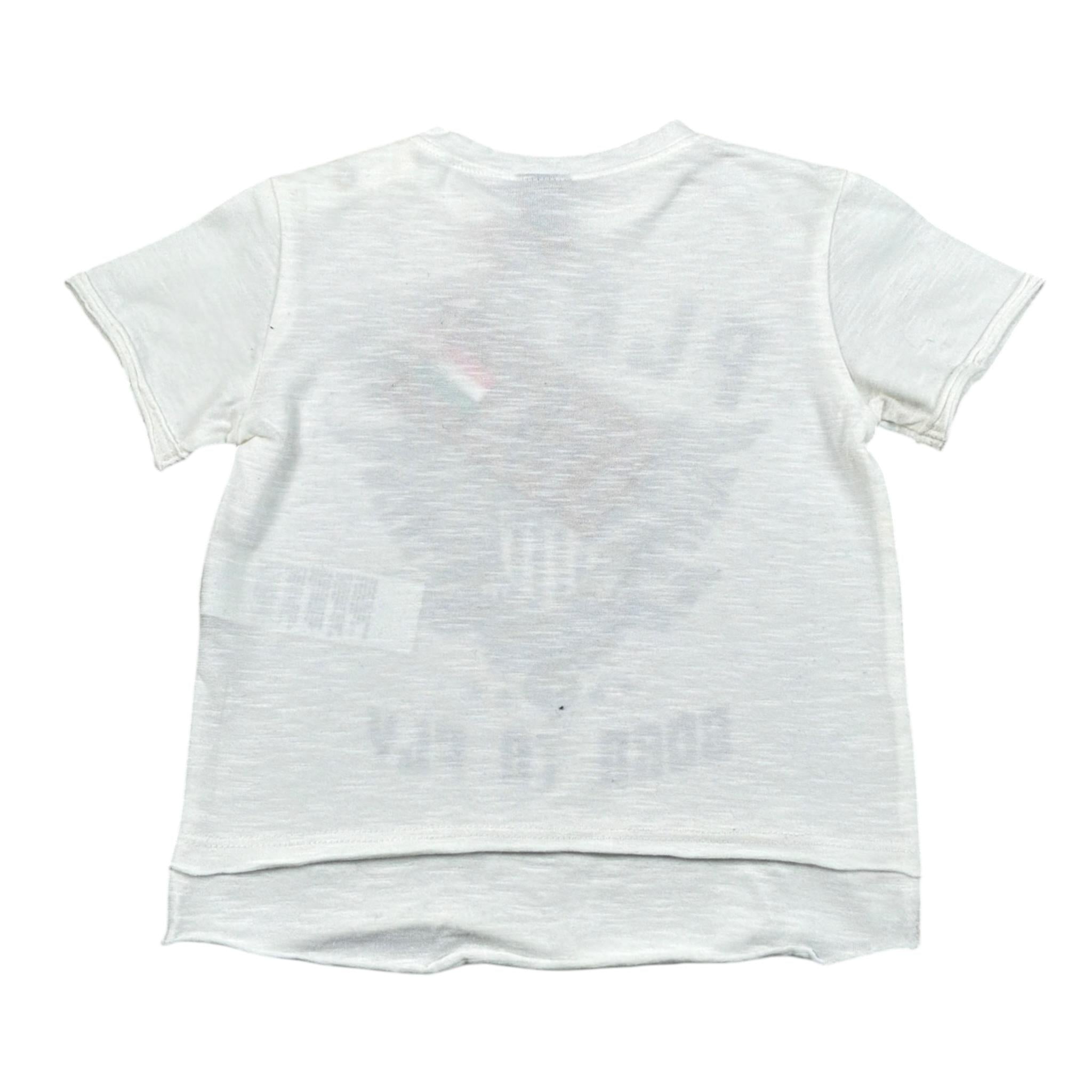 Please T-Shirt Girocollo tinta unita con Stampa Bianco per Neonato MB36030B BIANCO PLEASE 