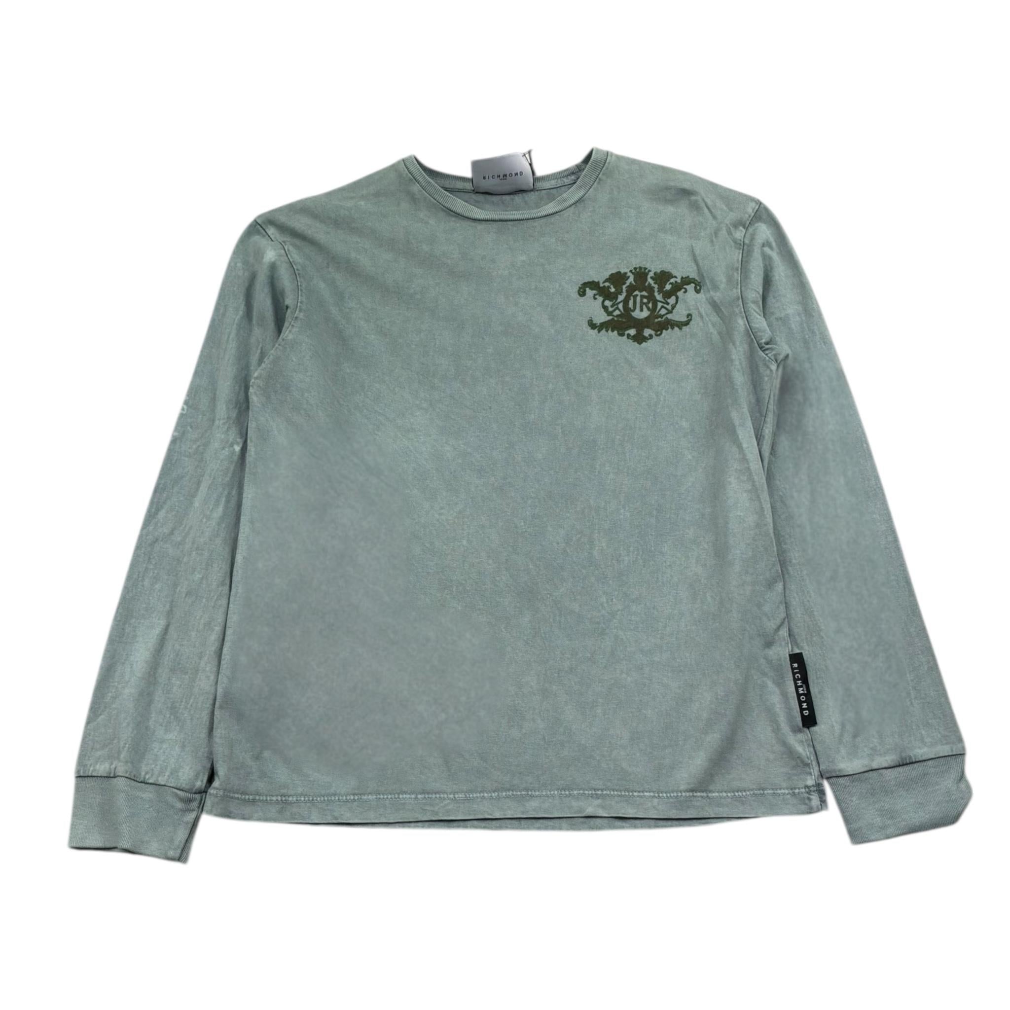 John Richmond Shirt Girocollo Tinta Unita con Stampa per Bambino RBP26156TS VERDE JOHN RICHMOND 