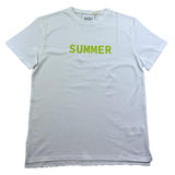 Dondup Einfarbiges T-Shirt mit Rundhalsausschnitt und Kontrastdruck in Weiß für Mädchen