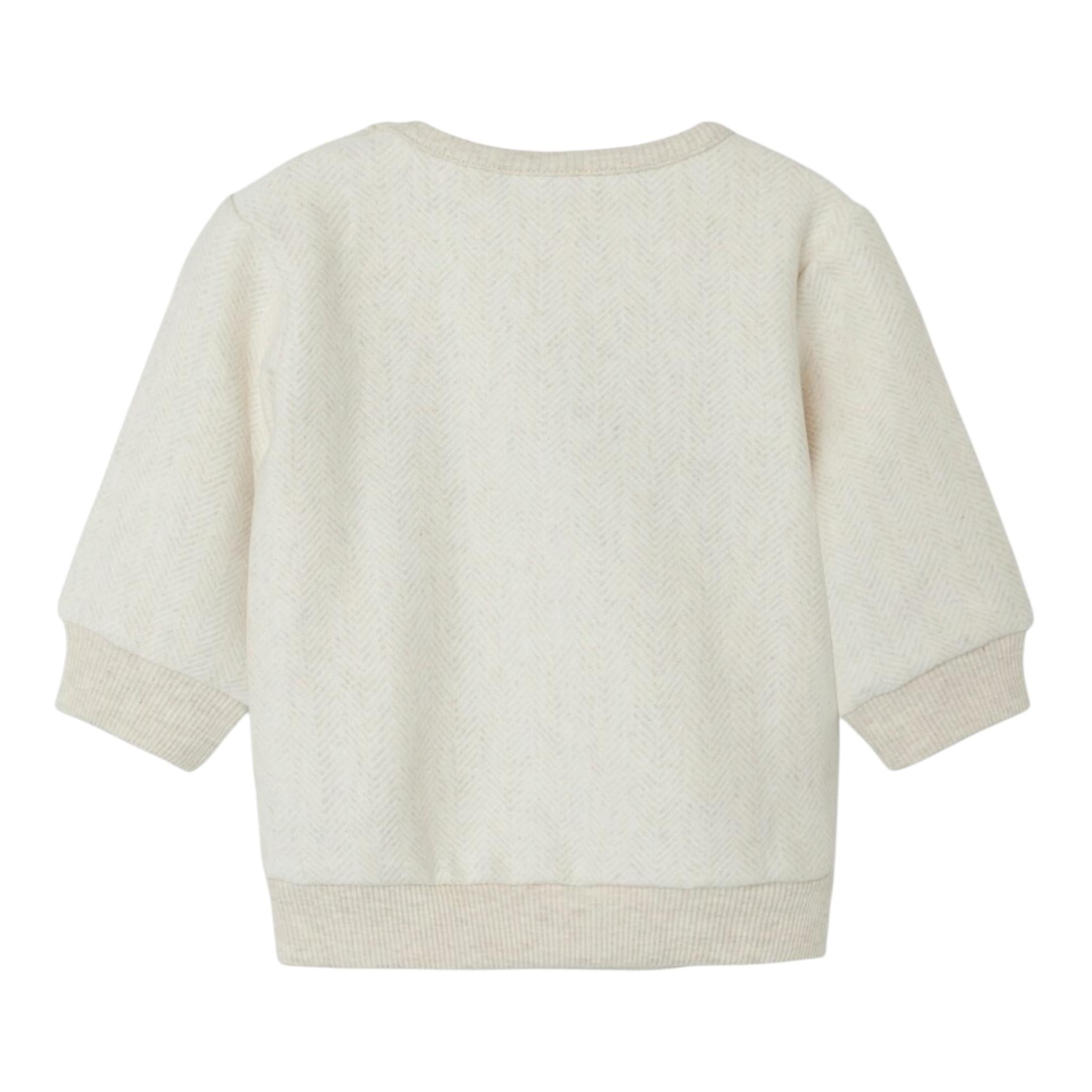 NAME.IT felpa chiusa girocollo tinta unita con stampa  Panna per Neonato 13233468 PANNA NAME.IT 