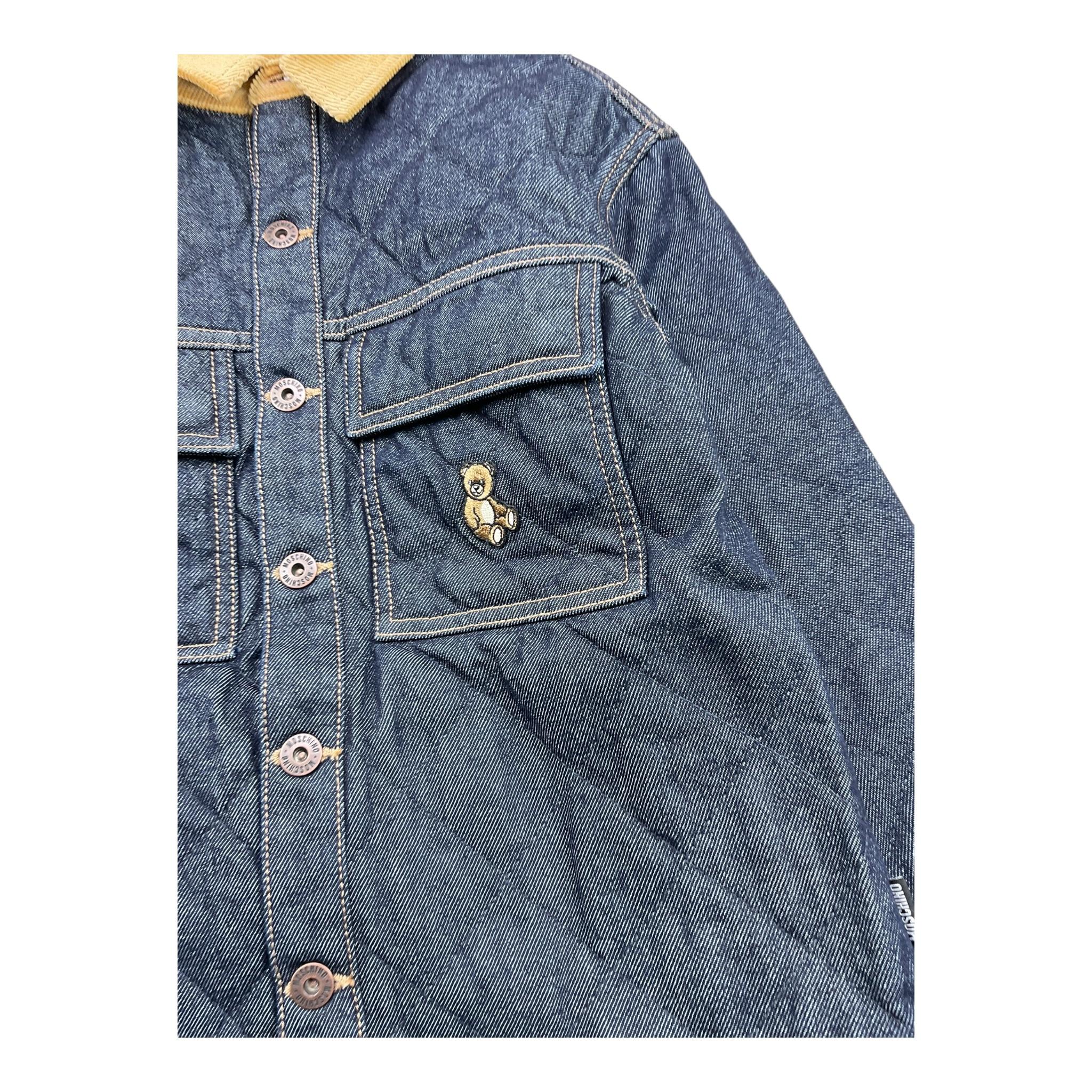 MOSCHINO giubbino in denim con colletto in contrasto Blu per Bambino HUS05E BLU MOSCHINO 