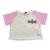 Chiara Ferragni – Schlichtes zweifarbiges T-Shirt mit weiß-rosa Aufdruck für Baby-Mädchen