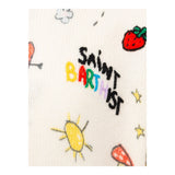 SAINT BARTH maglia girocollo tinta unita con ricami Panna per Neonata PRC0012N PANNA SAINT BARTH 
