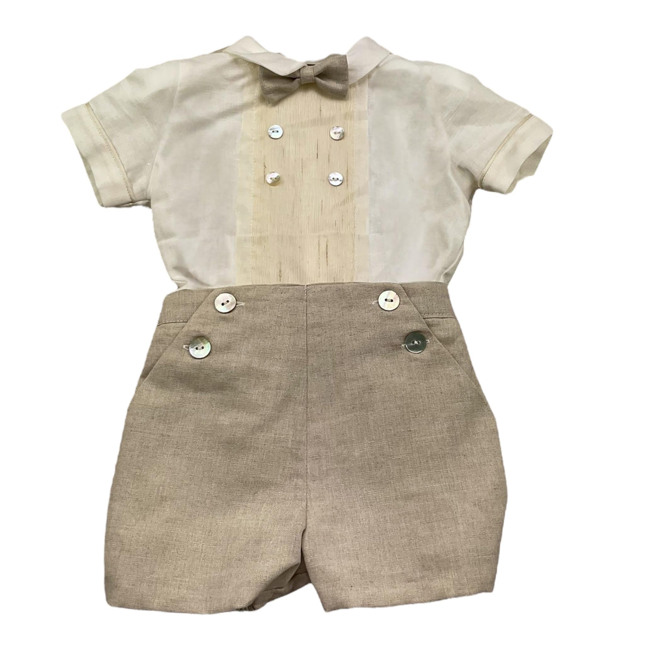 Pontoporponto Completo 2 Pezzi Camicia-Culotte per Neonato 5322 PANNA/BEIGE PONTOPORPONTO 