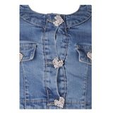 Fun & Fun Giubbino In Denim Modello Crop Azzurro per Bambina FNCBJK16530X AZZURRO FUN & FUN 