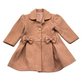 CIAO BIMBA cappotto tinta unita  con fiocchi Rosa per Neonata CIAO ROSA CIAO BIMBA 
