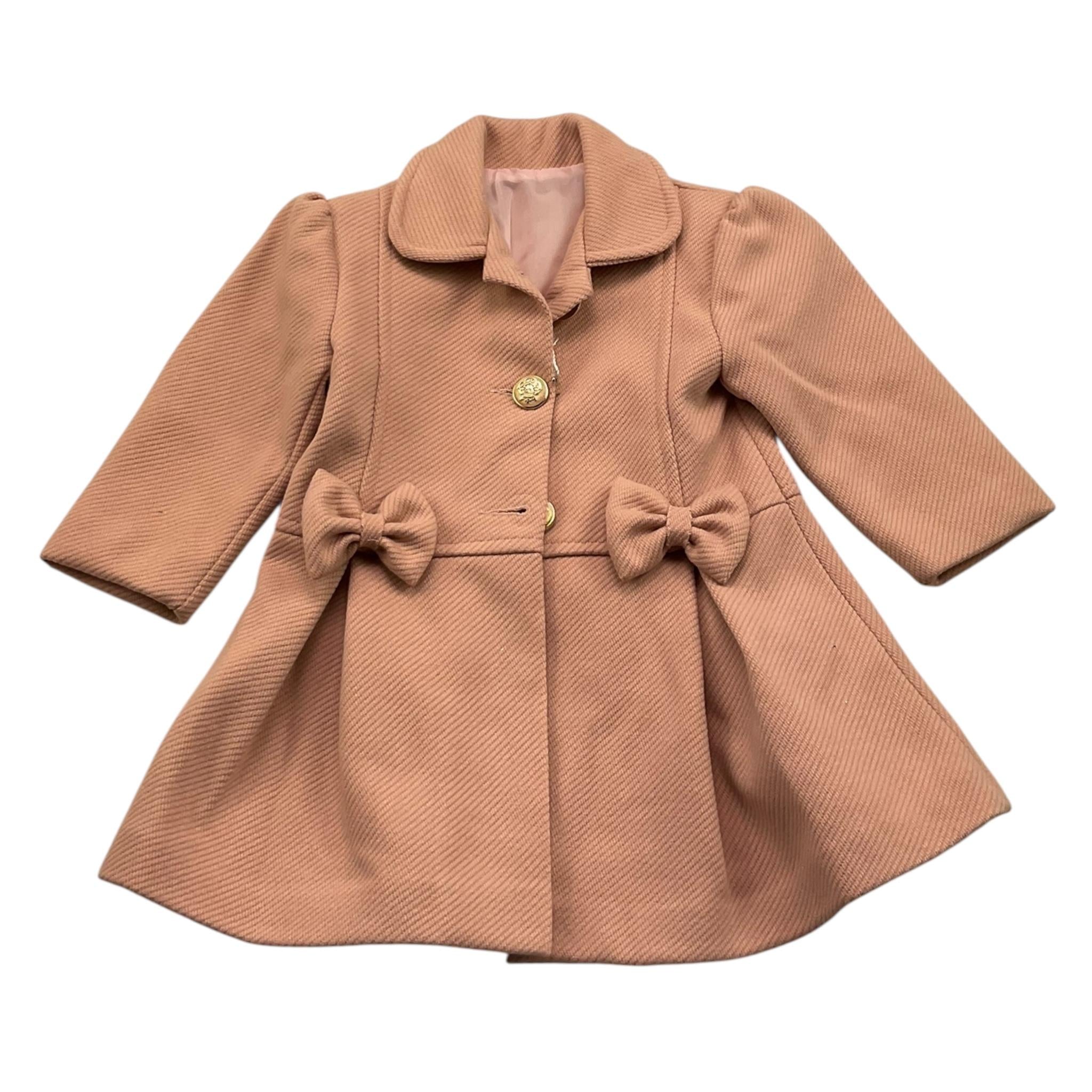 CIAO BIMBA cappotto tinta unita  con fiocchi Rosa per Neonata CIAO ROSA CIAO BIMBA 