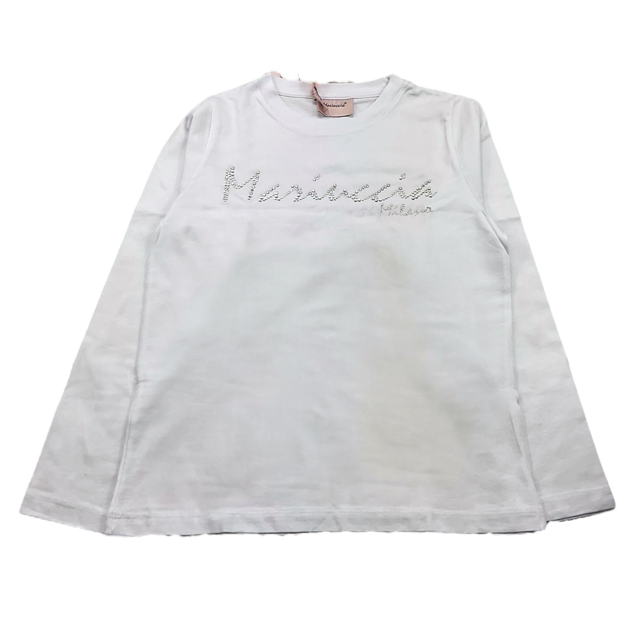 MARIUCCIA shirt girocollo tinta unita con stampa brillantinata Bianco per Bambina MBFW23T209X BIANCO MARIUCCIA 