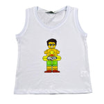 Mousse Canotta Tinta Unita con Stampa per Bambino DINOBEACHH BIANCO MOUSSE 