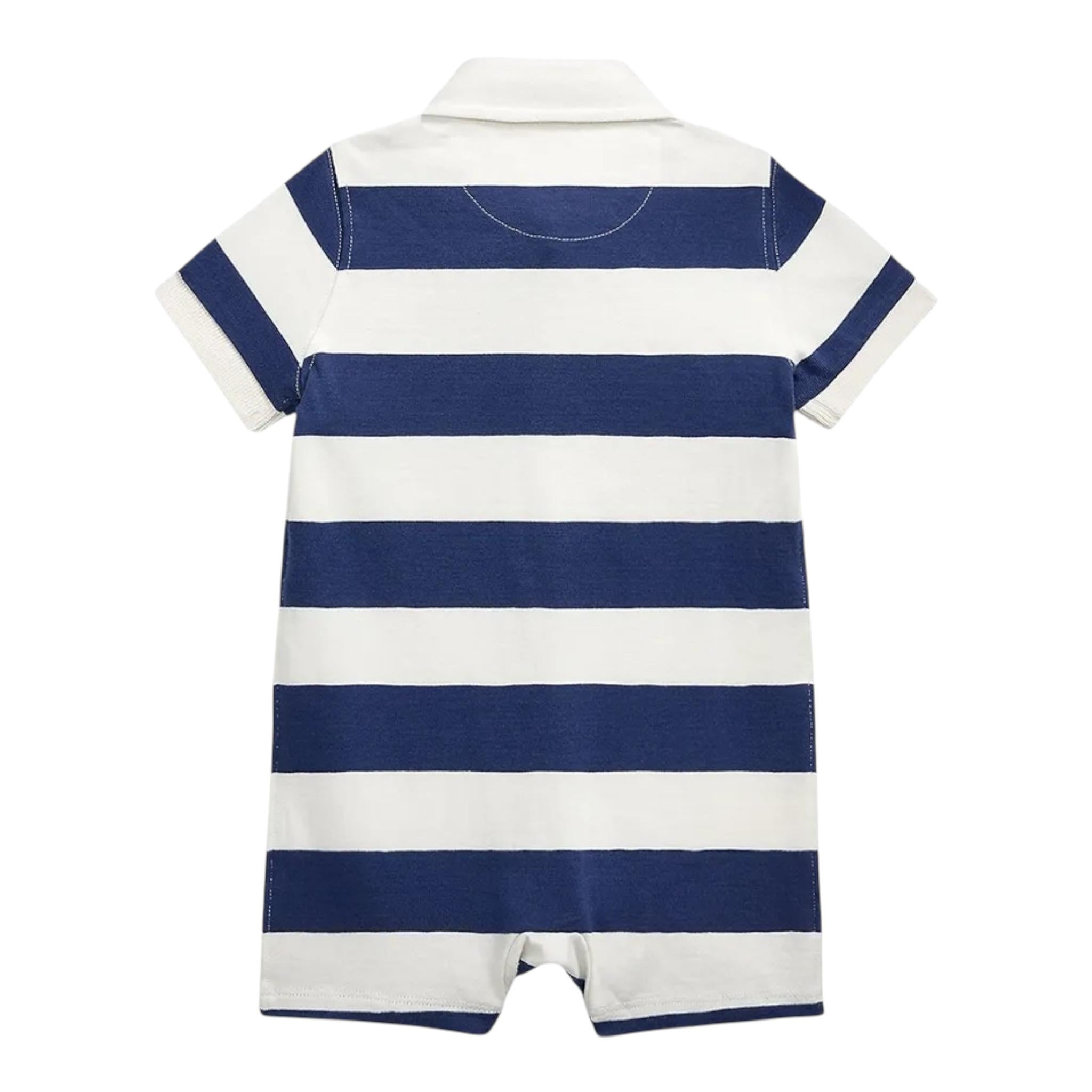 Ralph Lauren Pagliaccetto Bicolore con Fantasia A Righe per Neonato 320735012025 BIANCO/BLU RALPH LAUREN 