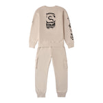 SARABANDA completo 2 pezzi felpa-pantalone tinta unita Beige per Bambino 0A417 BEIGE SARABANDA 