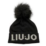 LIU JO cappello tinta unita con logo Nero per Bambina G69072 NERO LIU JO 