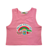 Mousse Canotta Girocollo Tinta Unita con Stampa per Bambina SKTC377P ROSA MOUSSE 