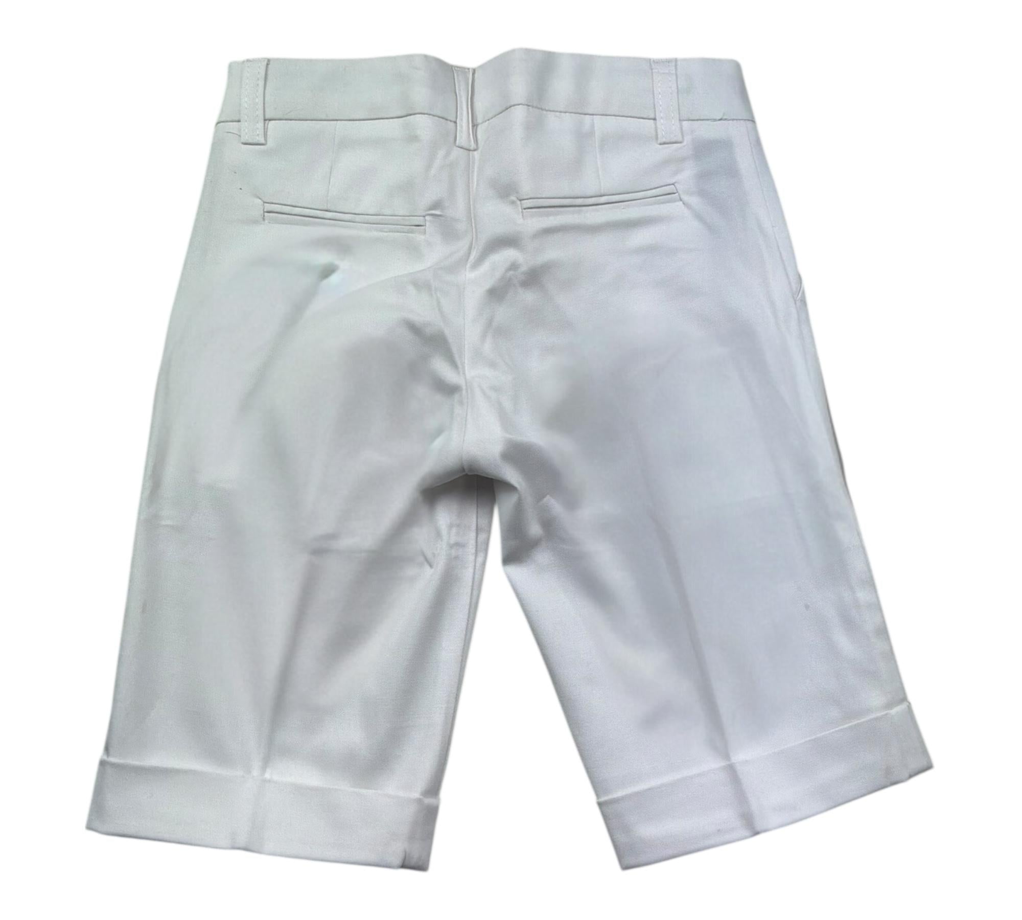 Manuel & Frank Bermuda Tinta Unita con Girovita Regolabile per Bambino MF2011B BIANCO MANUEL & FRANK 