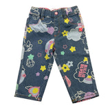 Billieblush Jeans Tinta Unita con Stampa Fiori per Neonata U20408 AZZURRO BillIEBLUSH 