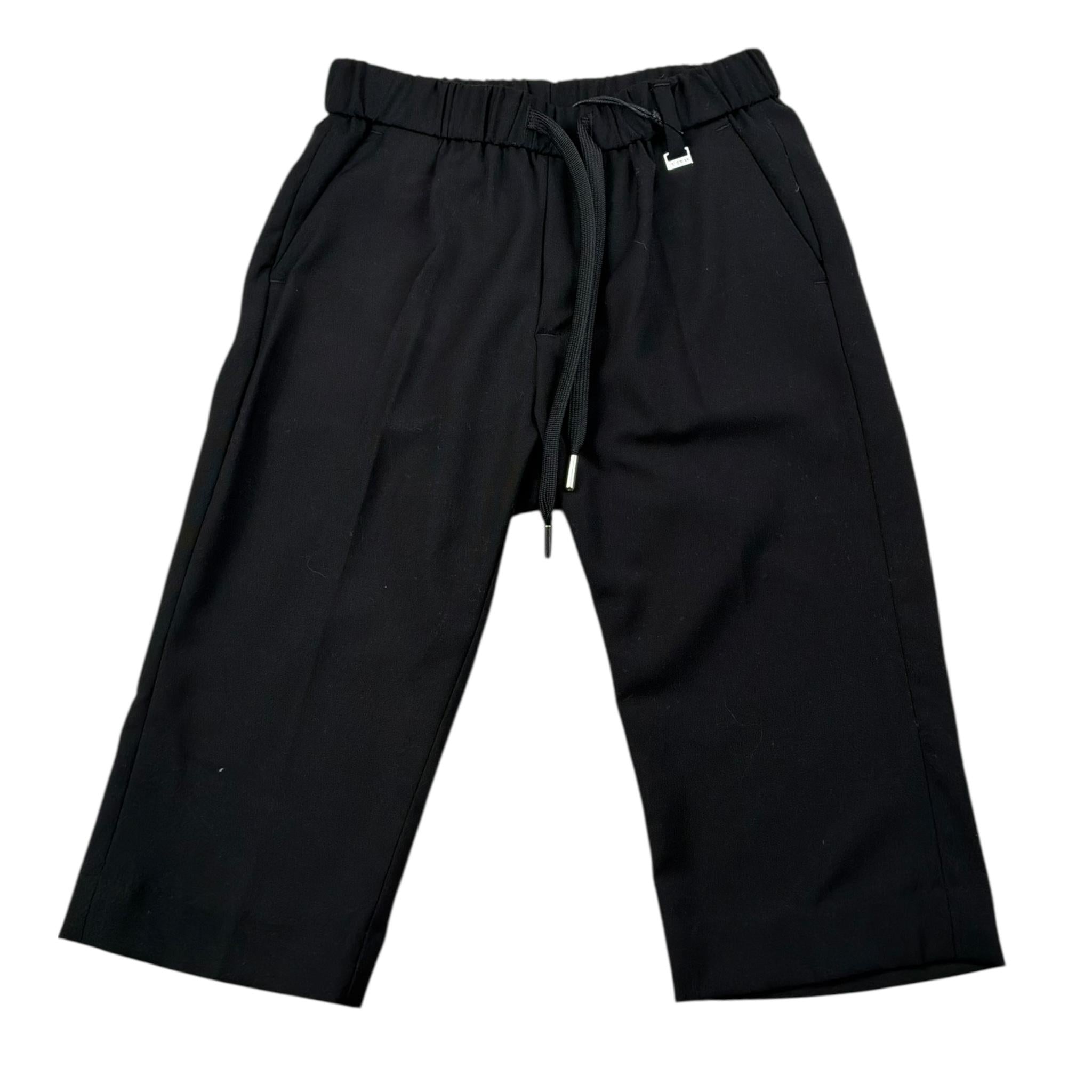 I'M Brian Pantalone Tinta Unita con Elastico In Vita per Bambino PA3269JXX NERO I'M BRIAN 