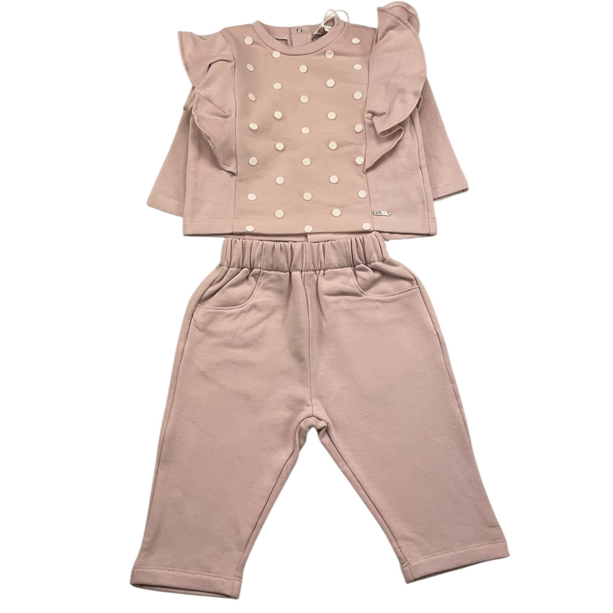 LALALU' completo 2 pezzi felpa-pantalone tinta unita Rosa per Neonata CFL06N ROSA LALALU' 