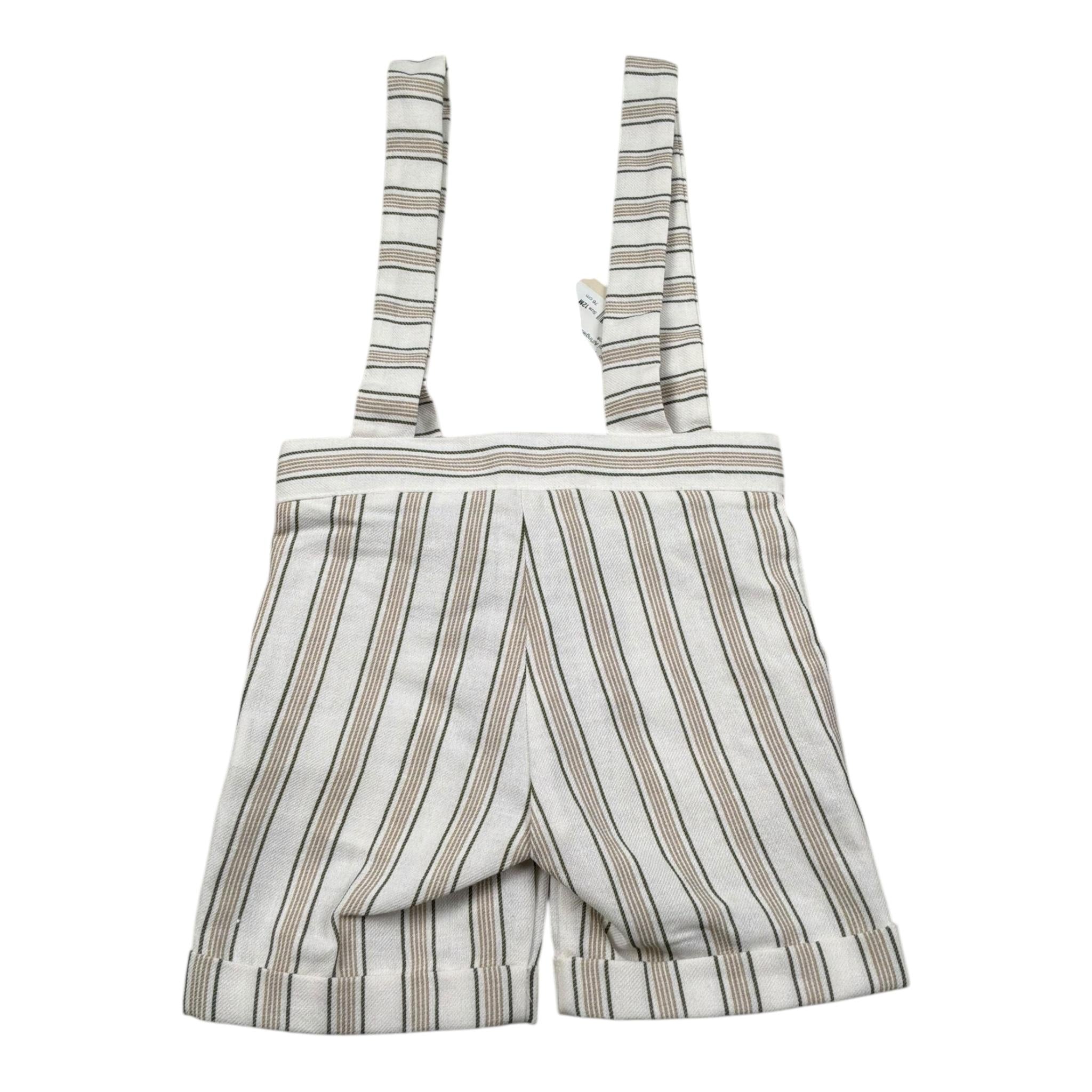 Pure Firenze Bermuda Fantasia A Righe con Bretelle per Neonato PC03291 BIANCO PURE FIRENZE 