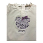 LIU JO shirt girocollo tinta unita con stampa brillantinata Panna per Neonata HF4055X PANNA LIU JO 