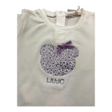 LIU JO shirt girocollo tinta unita con stampa brillantinata Panna per Neonata HF4055X PANNA LIU JO 