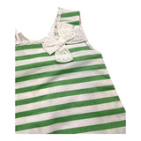 Paz Rodriguez Weiß/Grün Gestreiftes gemustertes ärmelloses Kleid für Baby Mädchen